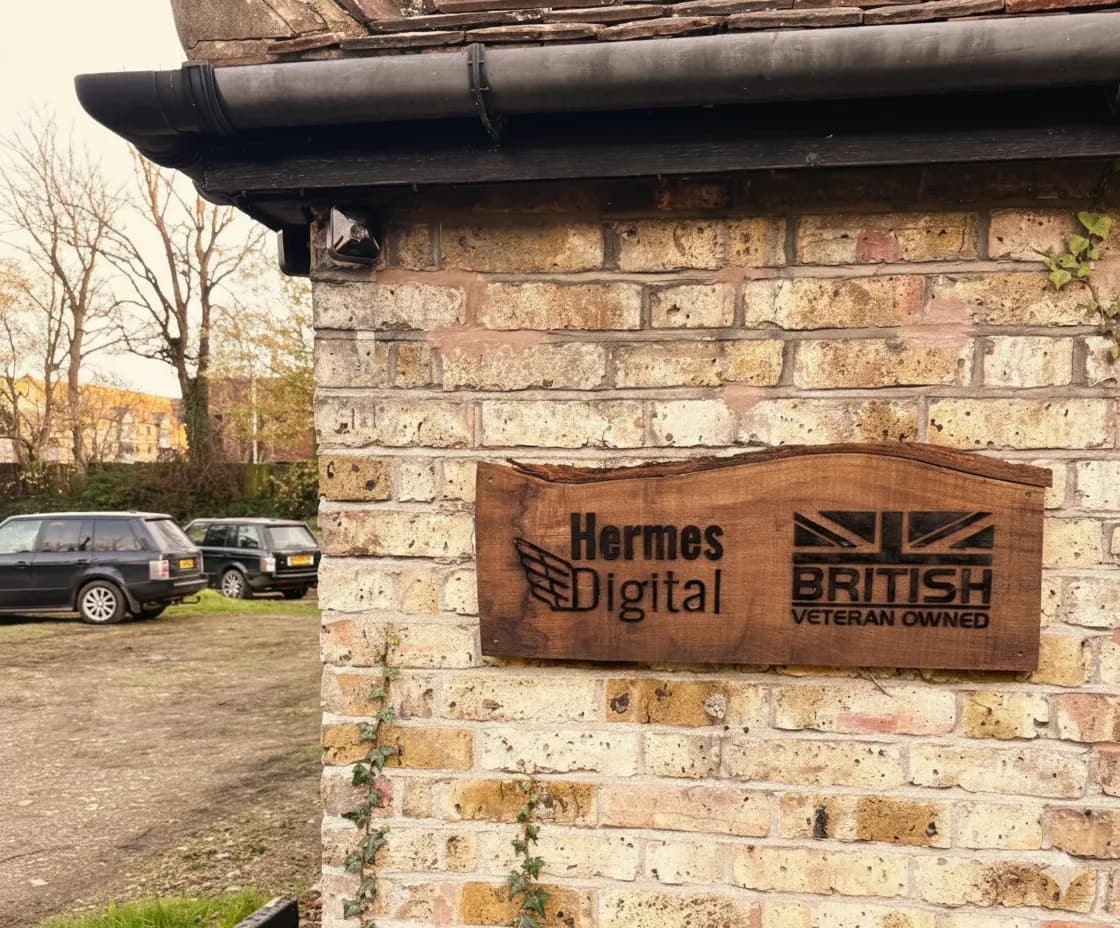 Hermes Digital & British Veteran Owned signage